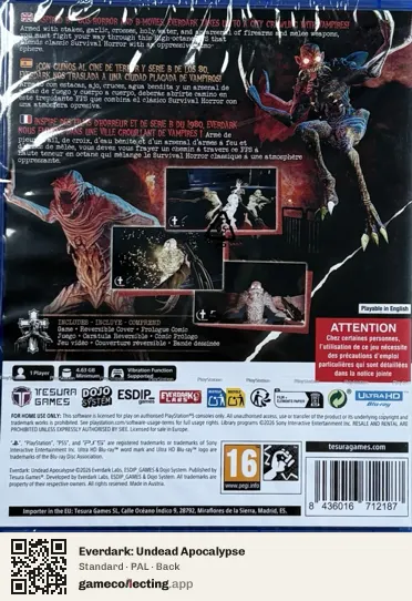 Everdark: Undead Apocalypse PlayStation 5, PAL box back