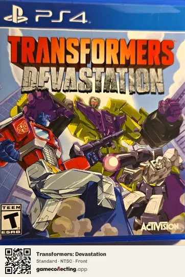 Transformers: Devastation PlayStation 4, NTSC box front