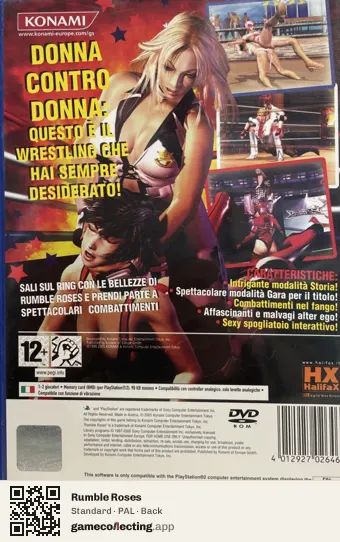 Rumble Roses PlayStation 2, PAL box back