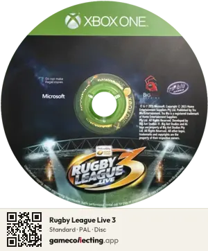 Rugby League Live 3 Xbox One, PAL disc