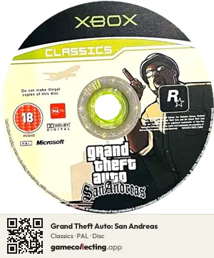 Grand Theft Auto: San Andreas Xbox, PAL disc