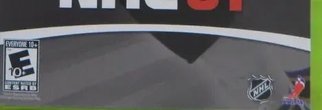 NHL 07, the ESRB box on its front