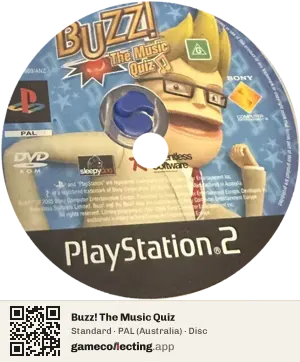 Buzz! The Music Quiz PlayStation 2, PAL disc