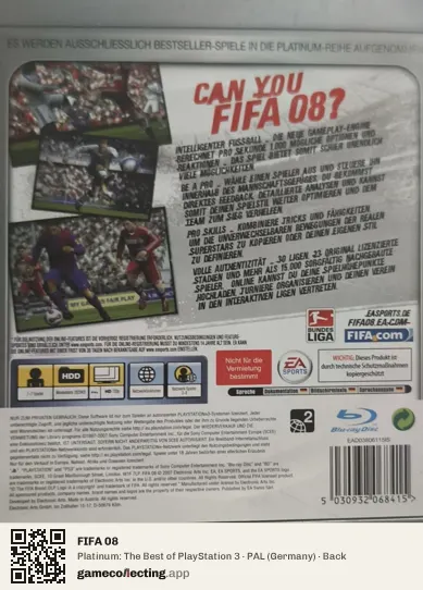FIFA 08 PlayStation 3, Germany box back