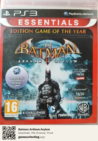 Batman: Arkham Asylum PlayStation 3, France box front