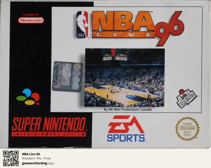 NBA Live 96 Super Nintendo Entertainment System, PAL box front