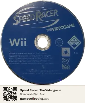 Speed Racer: The Videogame Nintendo Wii, PAL disc