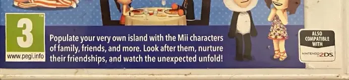 Tomodachi Life, the PEGI square on its front
