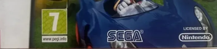 Sonic & Sega All-Stars Racing, the PEGI square on its front
