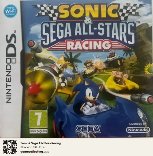 Sonic & Sega All-Stars Racing Nintendo DS, PAL box front