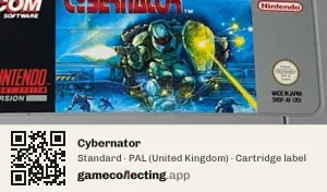 Cybernator Super Nintendo Entertainment System, PAL cartridge label