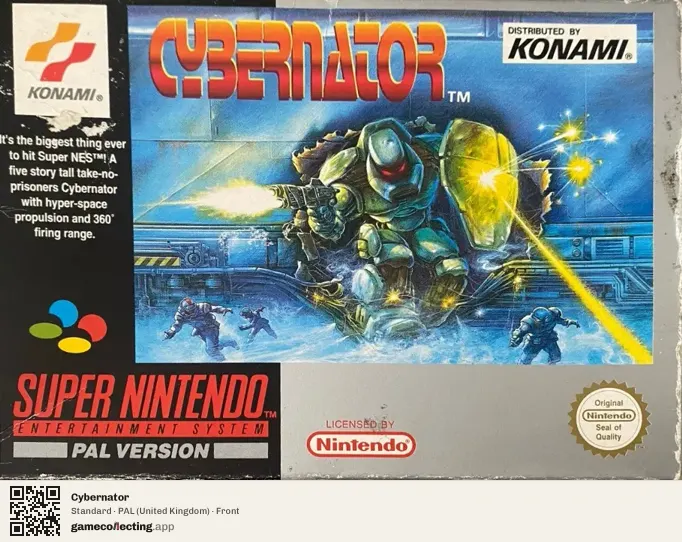 Cybernator Super Nintendo Entertainment System, United Kingdom box front