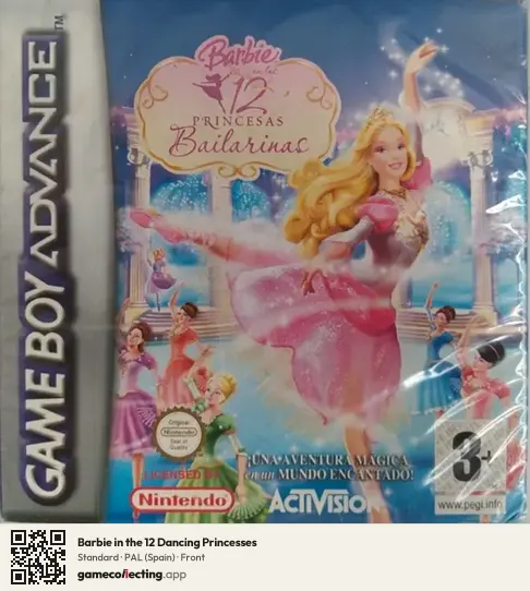 Barbie in the 12 Dancing Princesses Game Boy Advance, Spain box front