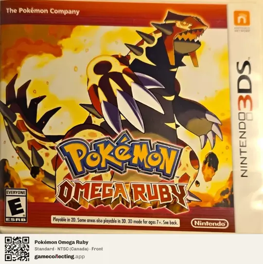 Pokémon Omega Ruby Nintendo 3DS, Canada box front