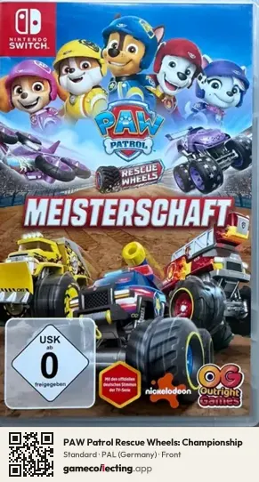 PAW Patrol Rescue Wheels: Championship Nintendo Switch, Germany box front