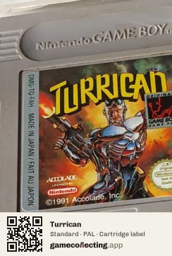 Turrican Game Boy, PAL cartridge label