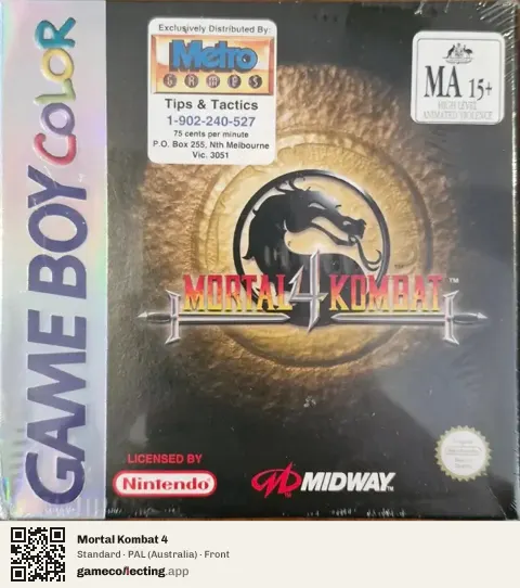 Mortal Kombat 4 Game Boy Color, Australia box front