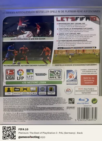 FIFA 10 PlayStation 3, Germany box back