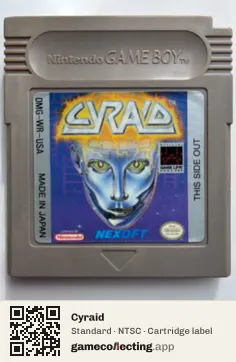 Cyraid Game Boy, NTSC cartridge label