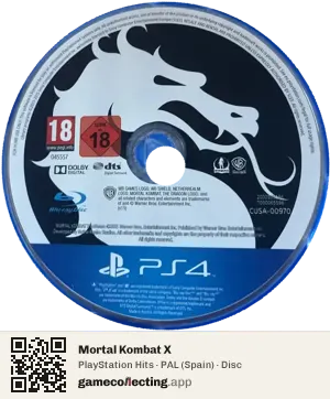 Mortal Kombat X PlayStation 4, PAL disc