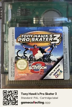 Tony Hawk's Pro Skater 3 Game Boy Color, PAL cartridge label