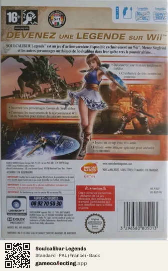 Soulcalibur Legends Nintendo Wii, France box back