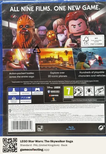 LEGO Star Wars: The Skywalker Saga PlayStation 4, United Kingdom box back