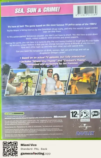 Miami Vice Xbox, PAL box back