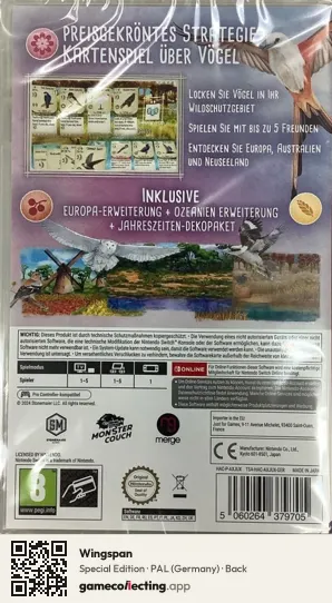 Wingspan Nintendo Switch, Germany box back