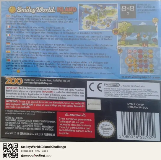 SmileyWorld: Island Challenge Nintendo DS, PAL box back