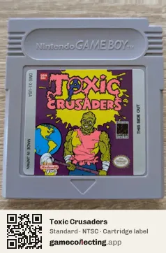 Toxic Crusaders Game Boy, NTSC cartridge label