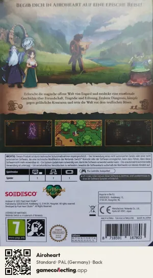Airoheart Nintendo Switch, Germany box back