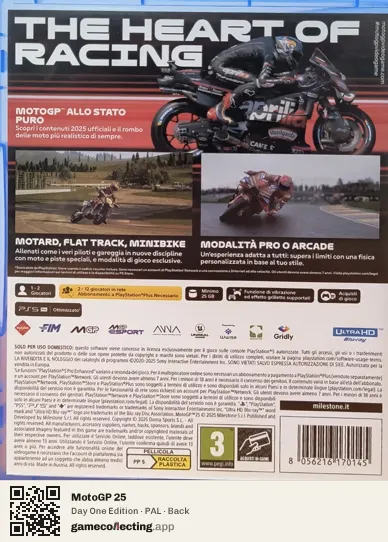 MotoGP 25 PlayStation 5, PAL box back