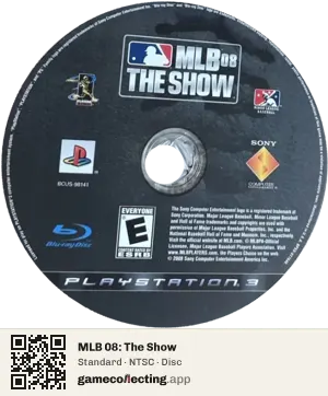 MLB 08: The Show PlayStation 3, NTSC disc