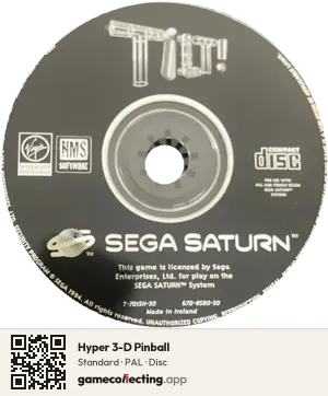 Hyper 3-D Pinball Sega Saturn, PAL disc