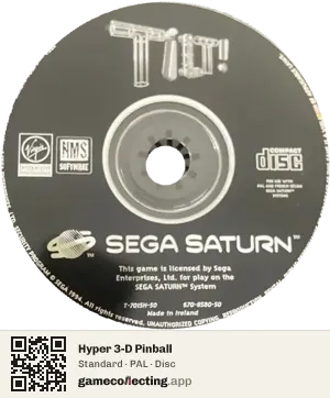 Hyper 3-D Pinball Sega Saturn, PAL disc