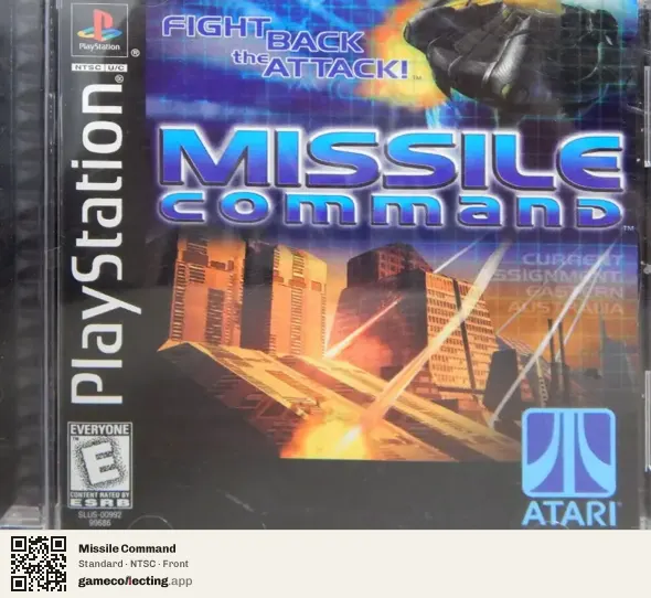 Missile Command PlayStation, NTSC box front