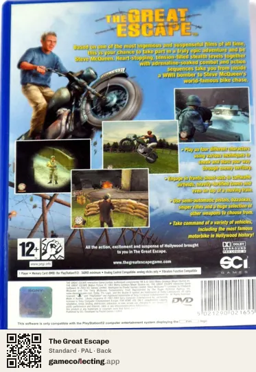 The Great Escape PlayStation 2, PAL box back