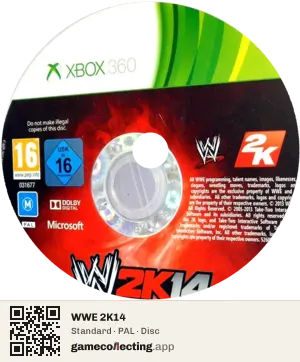 WWE 2K14 Xbox 360, PAL disc