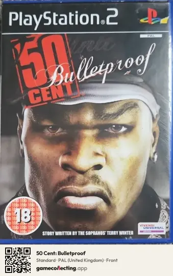 50 Cent: Bulletproof PlayStation 2, United Kingdom box front