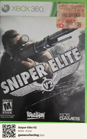 Sniper Elite V2 Xbox 360, NTSC box front