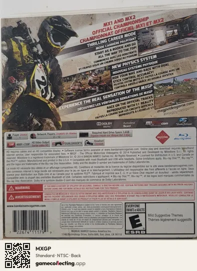 MXGP PlayStation 3, NTSC box back