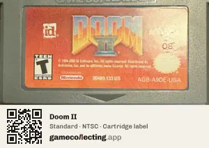 Doom II Game Boy Advance, NTSC cartridge label