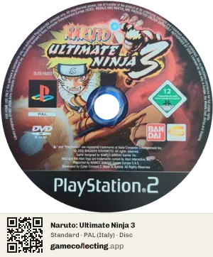 Naruto: Ultimate Ninja 3 PlayStation 2, PAL disc