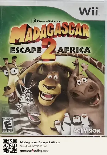 Madagascar: Escape 2 Africa Nintendo Wii, NTSC box front