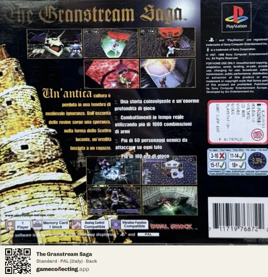 The Granstream Saga PlayStation, Italy box back