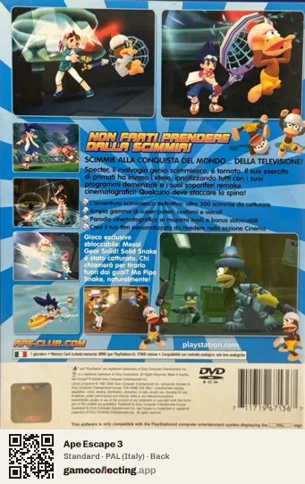 Ape Escape 3 PlayStation 2, Italy box back