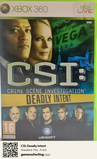 CSI: Deadly Intent Xbox 360, PAL box front