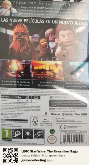 LEGO Star Wars: The Skywalker Saga Nintendo Switch, Spain box back