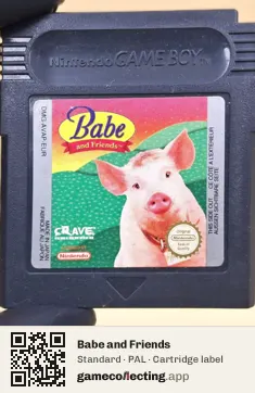 Babe and Friends Game Boy Color, PAL cartridge label